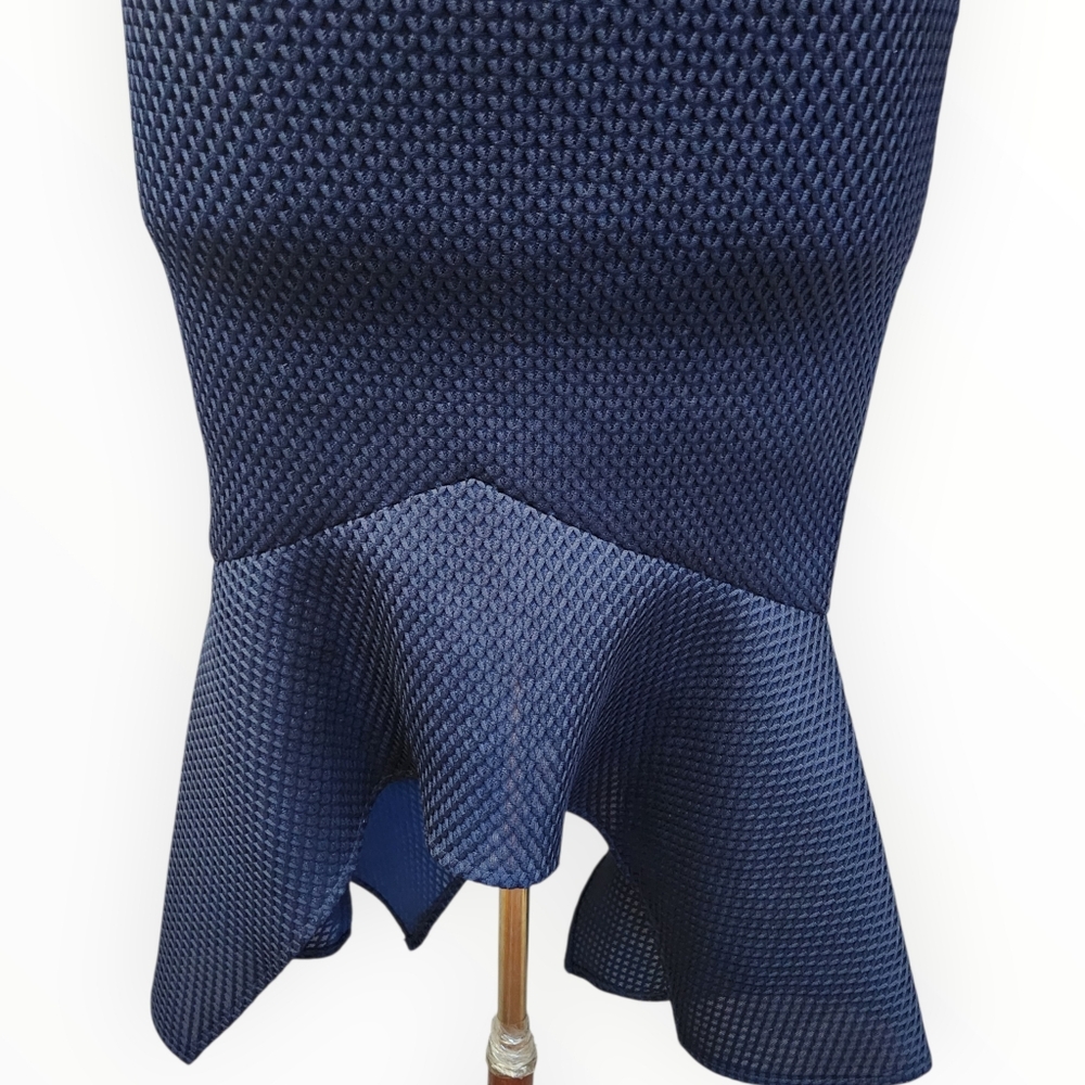 BARIANO Katerine Textured Handkerchief Hem Cocktail Dress - Picture 5 of 14